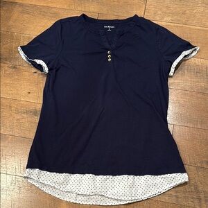 Kim Rogers Blue Top with Short Sleeves